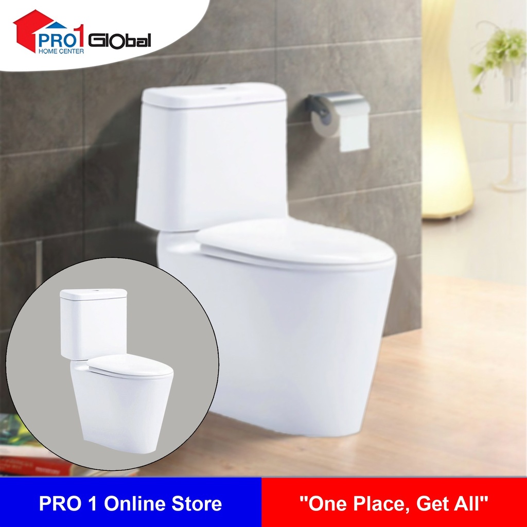 Cotto Two Piece Toilet SPACE S-Trap C17027 (360x675x790mm)WH