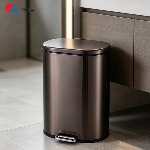 Ulmus Dustbin PP Bucket with Pedal LJ644-19 (12Ltr) Black Gold